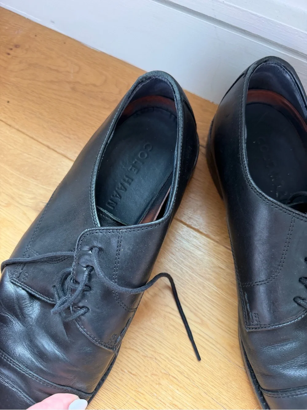 Cole Haan Black Leather Derby Dress Shoes